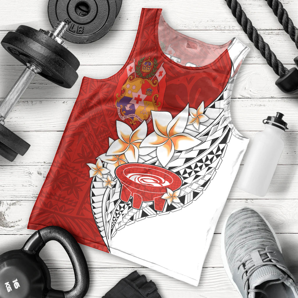 Tonga Kava Bowl Men Tank Top Togan Kupesi Ngatu Pattern White