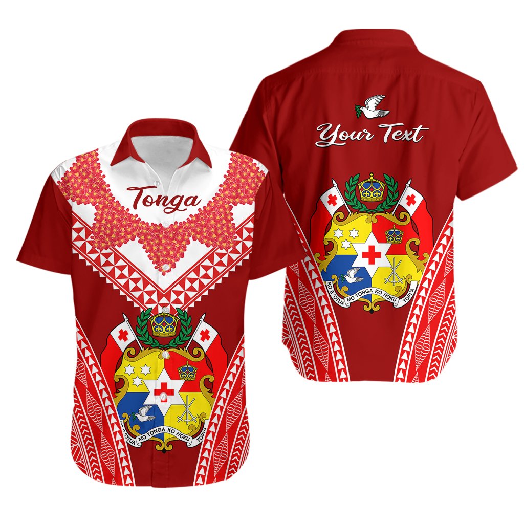Custom Personalised Tonga Heilala Flowers Hawaiian Shirt Tongan Ngatu White Special Verison