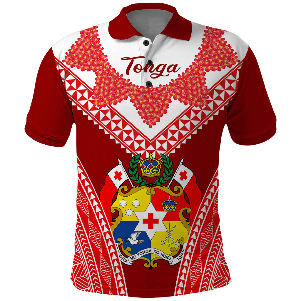 Tonga Heilala Flowers Polo Shirt Tongan Ngatu White Special Verison