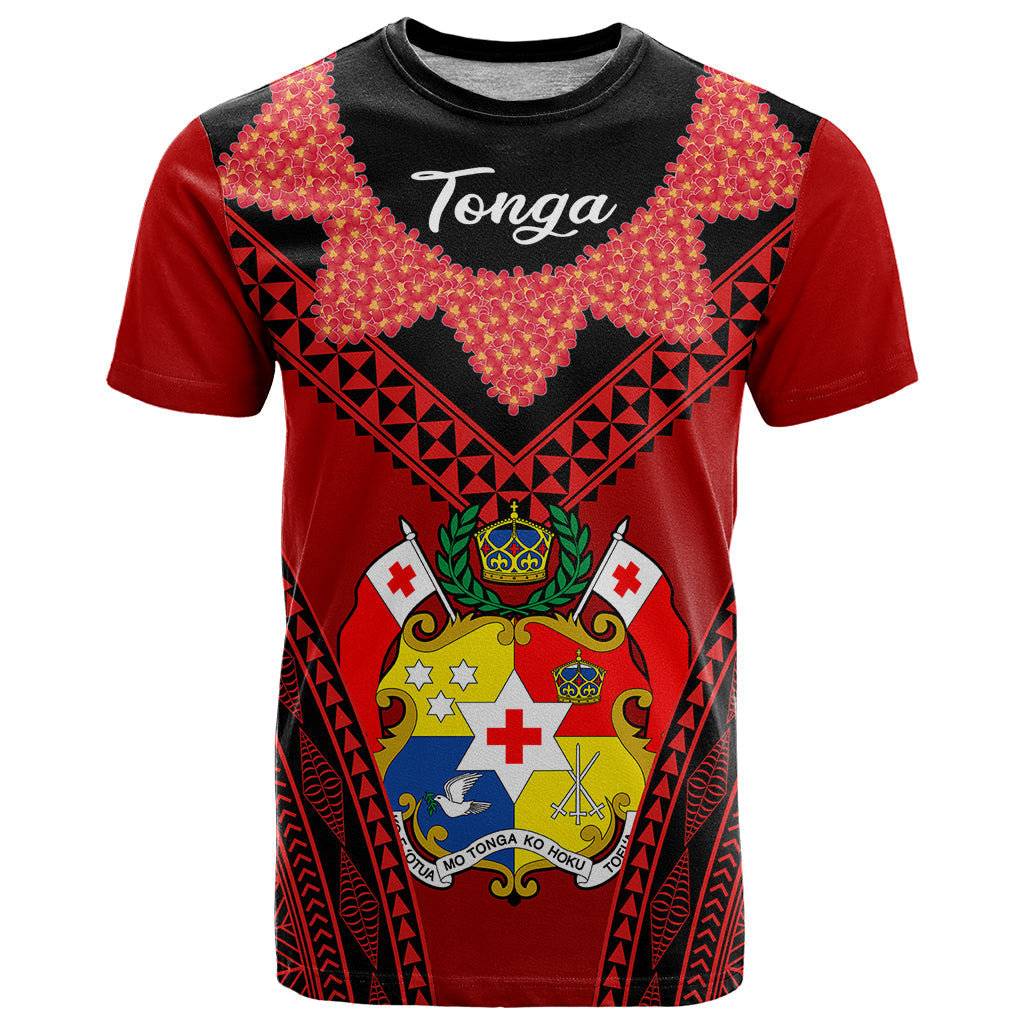 Tonga Heilala Flowers T Shirt Tongan Ngatu Black Special Verison