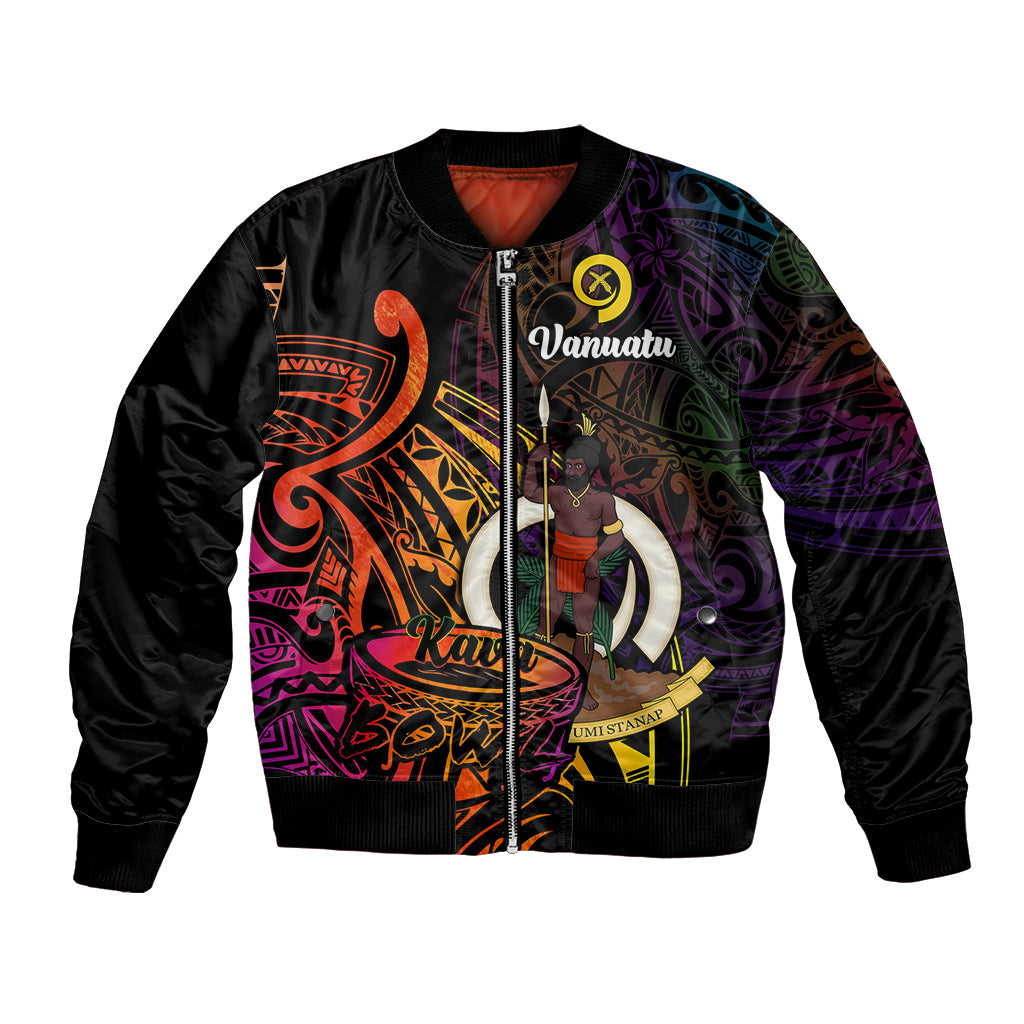 Vanuatu Bomber Jacket Kava Bowl Mix Polynesian Gradient Style