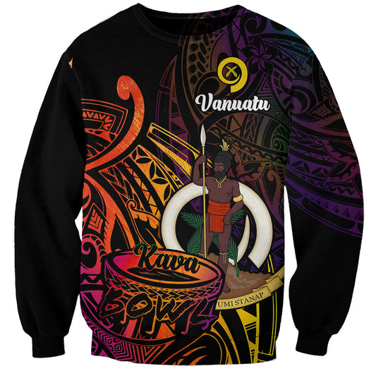 Vanuatu Sweatshirt Kava Bowl Mix Polynesian Gradient Style