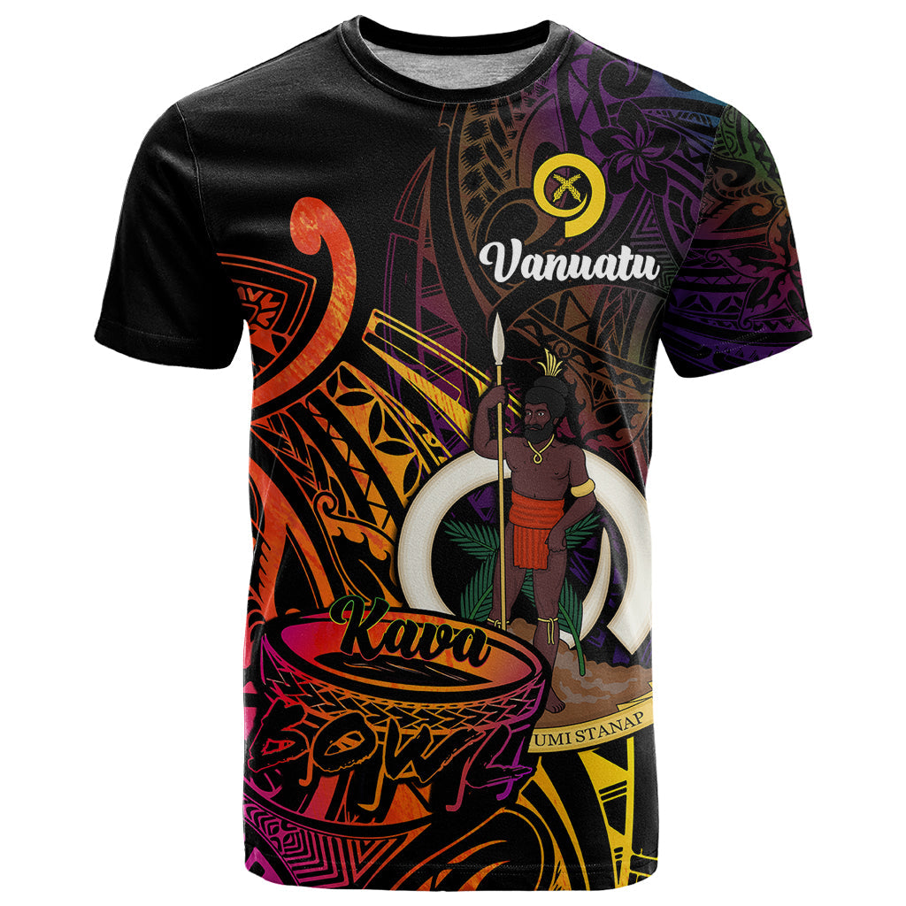 Vanuatu T Shirt Kava Bowl Mix Polynesian Gradient Style