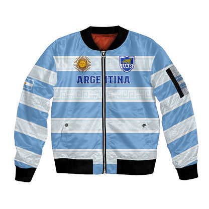Personalised Argentina Rugby Sleeve Zip Bomber Jacket Los Pumas 2023 Go Champions Unique Style