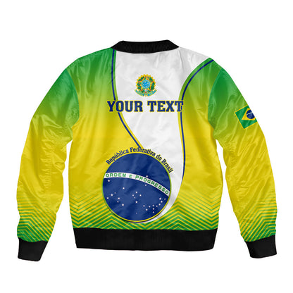 Custom Brazil Sleeve Zip Bomber Jacket Sete de Setembro Happy Independence Day