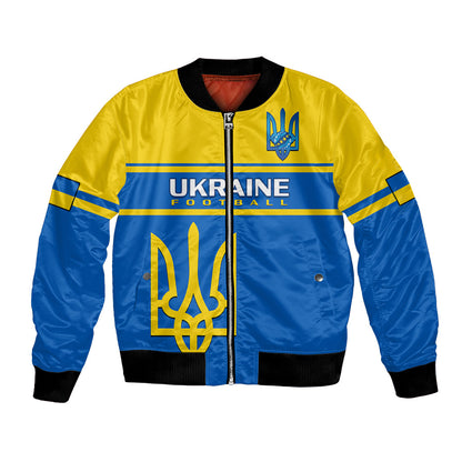 Personalised Ukraine Football Bomber Jacket Come On Ukraina