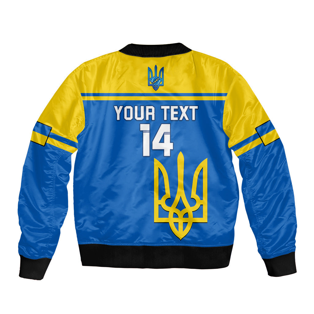 Personalised Ukraine Football Bomber Jacket Come On Ukraina