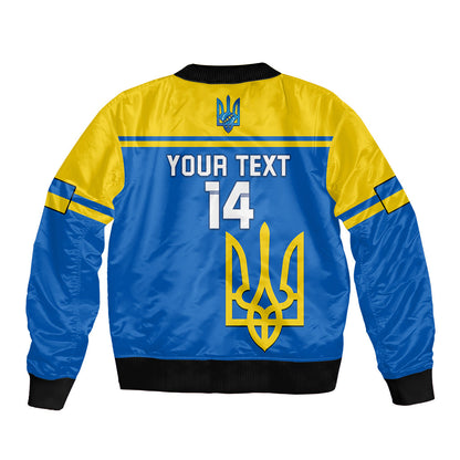 Personalised Ukraine Football Bomber Jacket Come On Ukraina