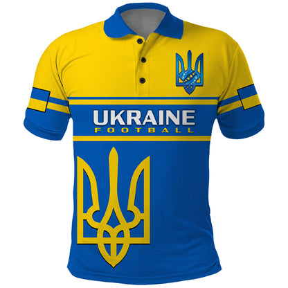 Personalised Ukraine Football Polo Shirt Come On Ukraina