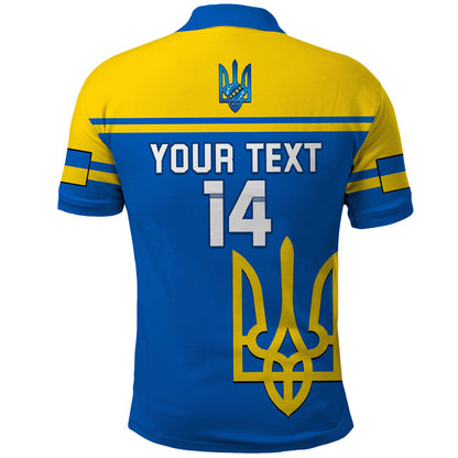 Personalised Ukraine Football Polo Shirt Come On Ukraina