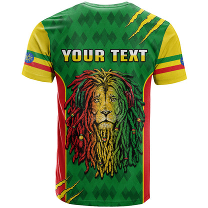 Personalised Ethiopia T Shirt Men'S Dreadlock Rasta Lion Headphones