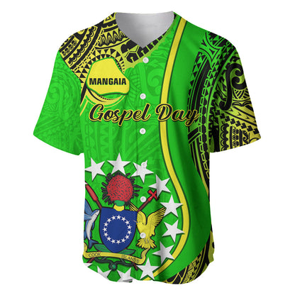 Personalised Cook Islands Baseball Jersey Mangaia Gospel Day Green Version