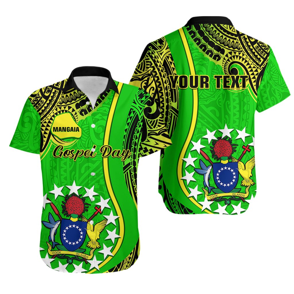 Personalised Cook Islands Hawaiian Shirt Mangaia Gospel Day Green Version