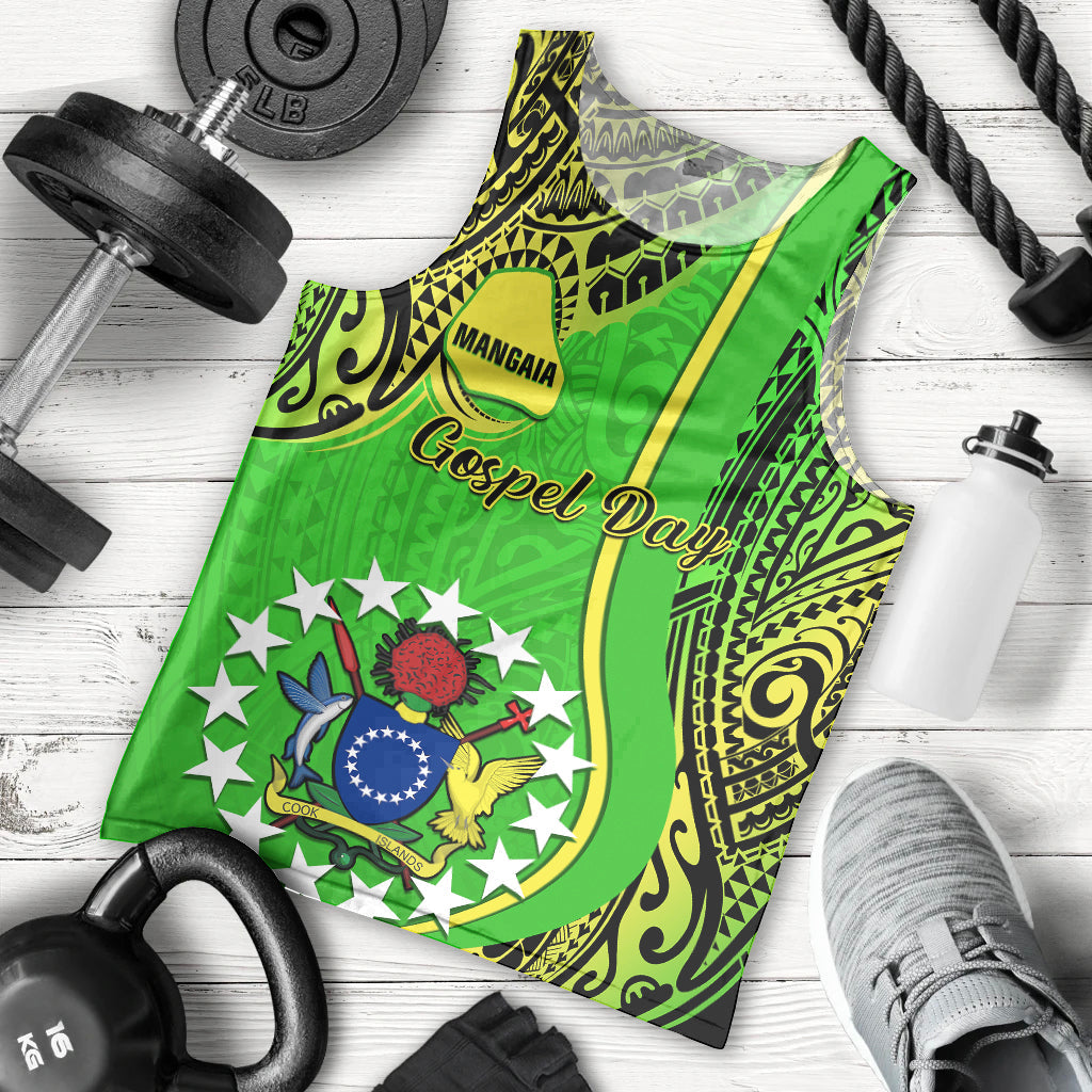 Cook Islands Men Tank Top Mangaia Gospel Day Green Version