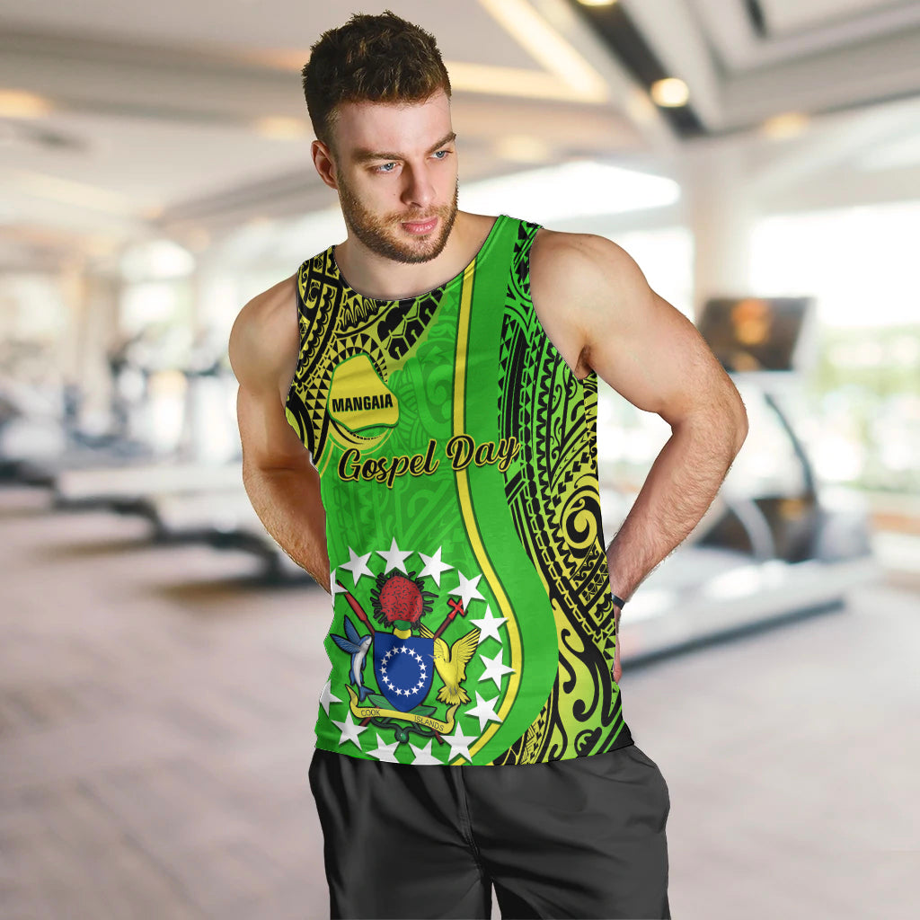 Cook Islands Men Tank Top Mangaia Gospel Day Green Version