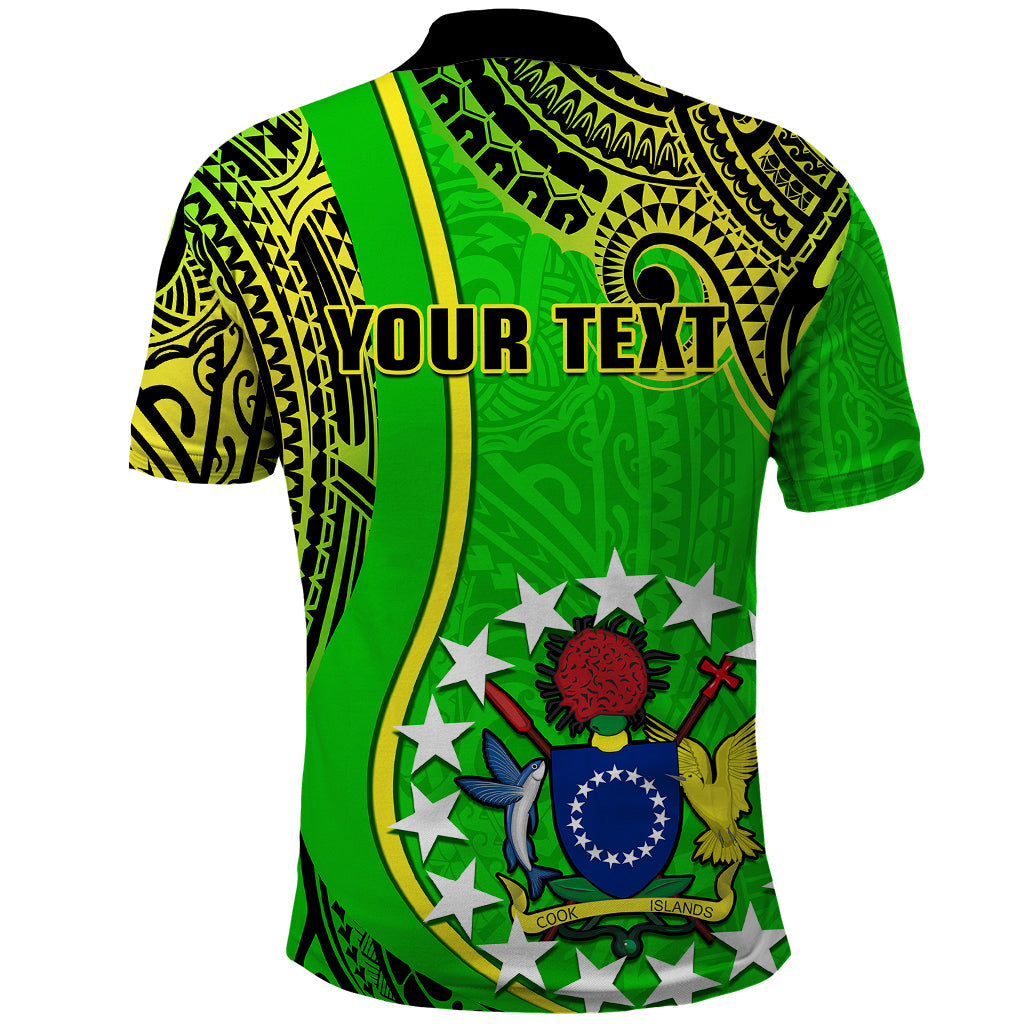 Personalised Cook Islands Polo Shirt Mangaia Gospel Day Green Version