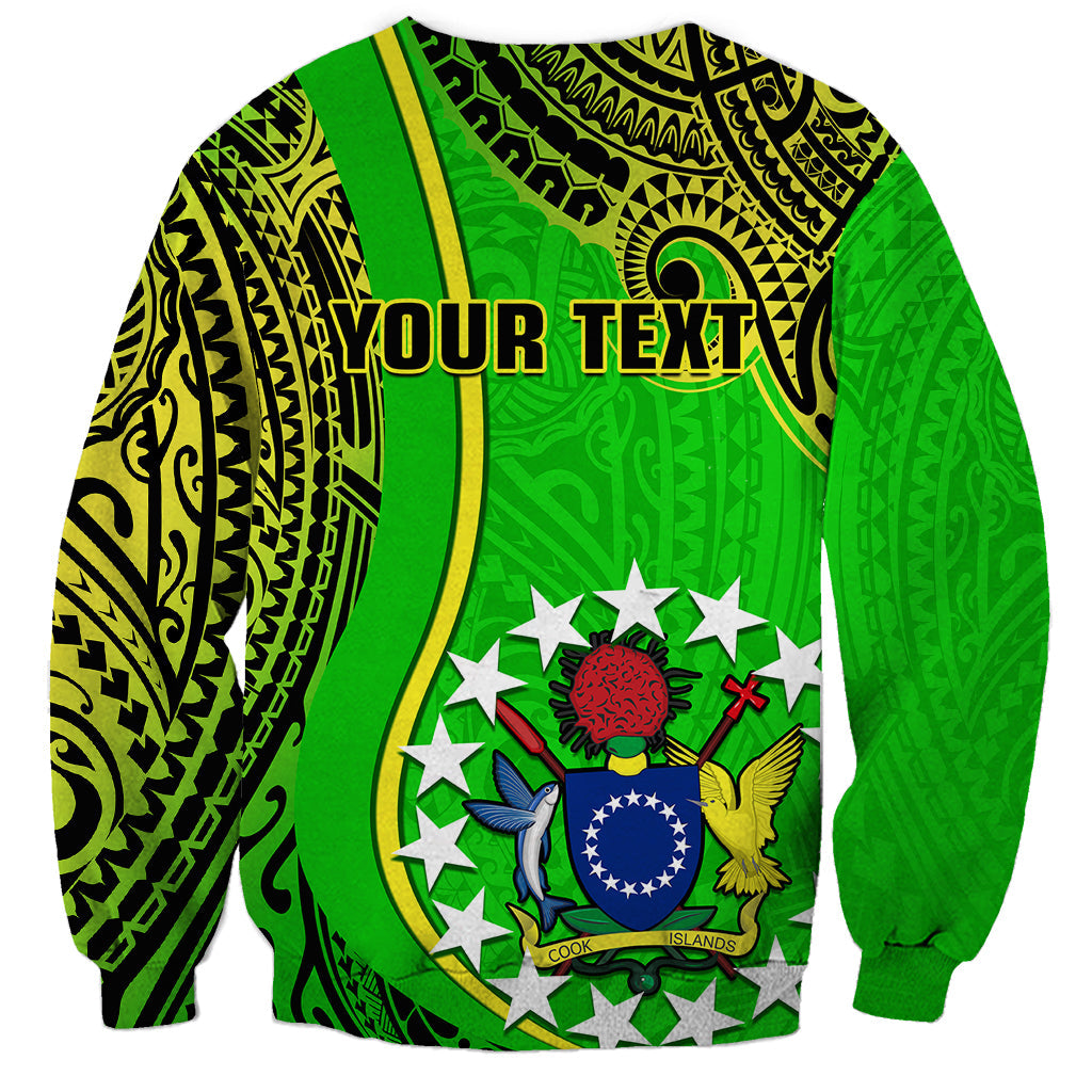 Personalised Cook Islands Sweatshirt Mangaia Gospel Day Green Version