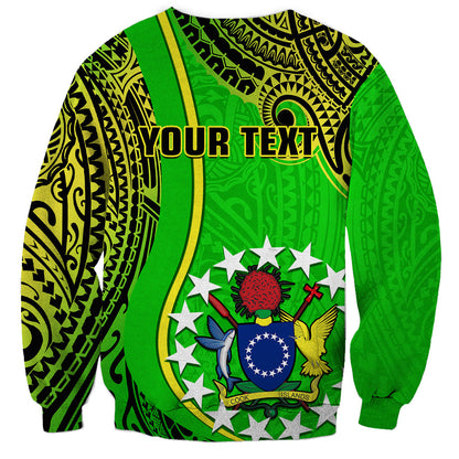 Personalised Cook Islands Sweatshirt Mangaia Gospel Day Green Version