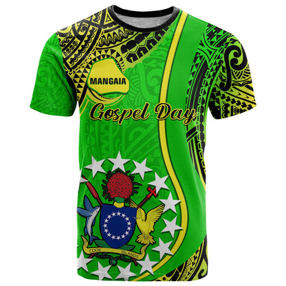 Personalised Cook Islands T Shirt Mangaia Gospel Day Green Version