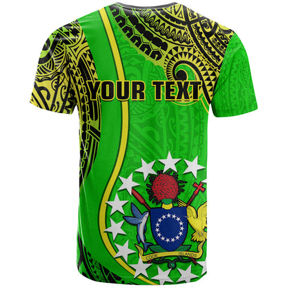 Personalised Cook Islands T Shirt Mangaia Gospel Day Green Version