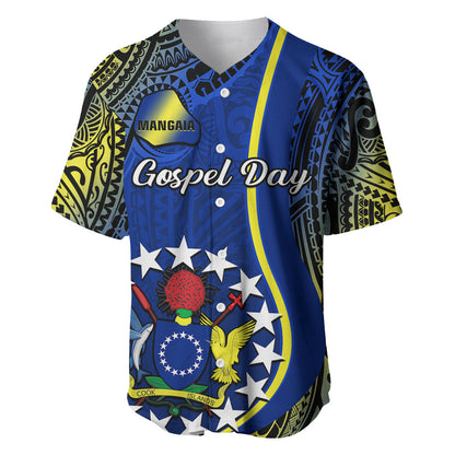 Personalised Cook Islands Baseball Jersey Mangaia Gospel Day Blue Version