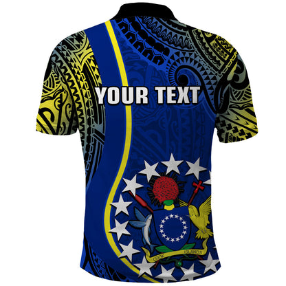 Personalised Cook Islands Polo Shirt Mangaia Gospel Day Blue Version