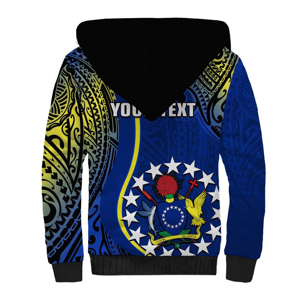 Personalised Cook Islands Sherpa Hoodie Mangaia Gospel Day Blue Version