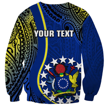 Personalised Cook Islands Sweatshirt Mangaia Gospel Day Blue Version