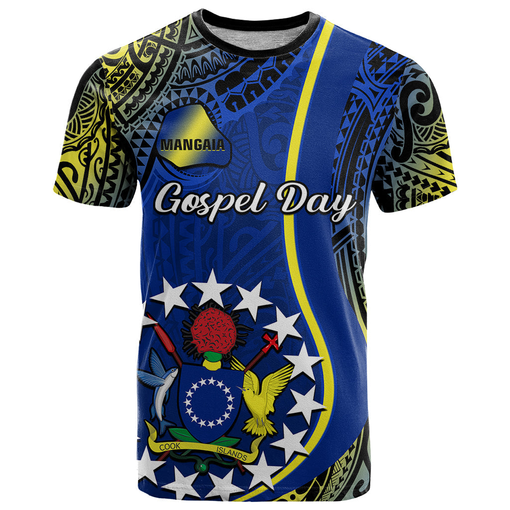 Personalised Cook Islands T Shirt Mangaia Gospel Day Blue Version