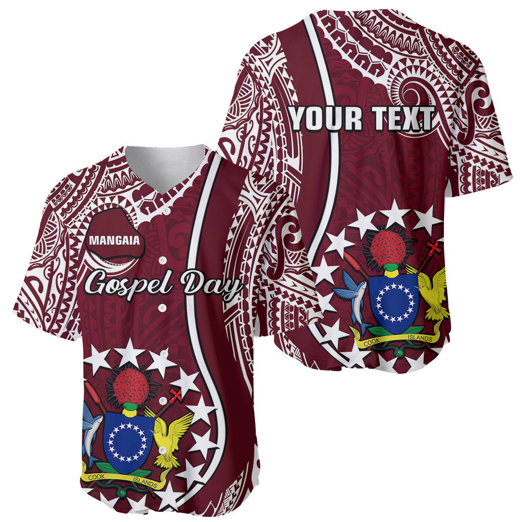 Personalised June 15 Mangaia Gospel Day Mangaia Cook Islands Baseball Jersey Maroon Version