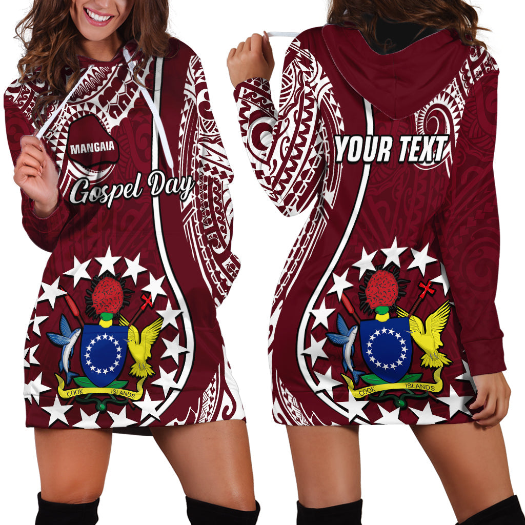 Personalised June 15 Mangaia Gospel Day Mangaia Cook Islands Hoodie Dress Maroon Version