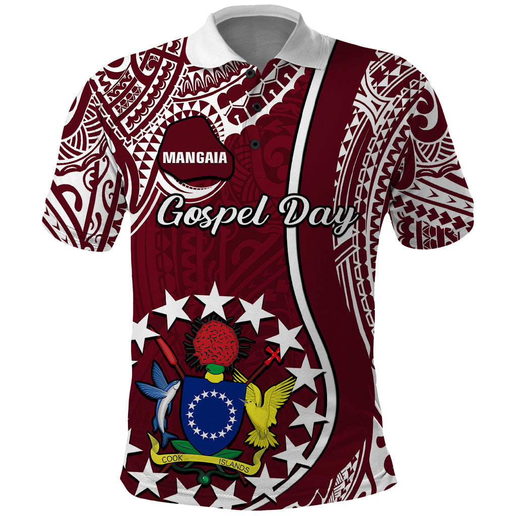 Personalised June 15 Mangaia Gospel Day Mangaia Cook Islands Polo Shirt Maroon Version