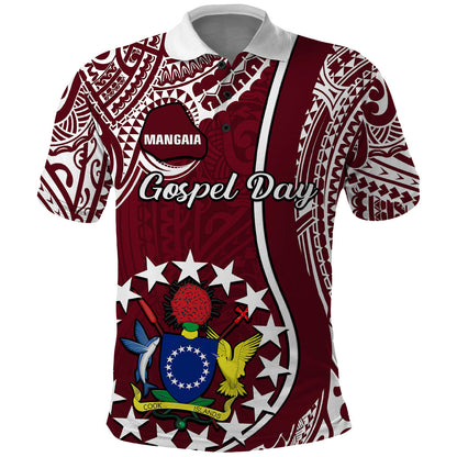 Personalised June 15 Mangaia Gospel Day Mangaia Cook Islands Polo Shirt Maroon Version