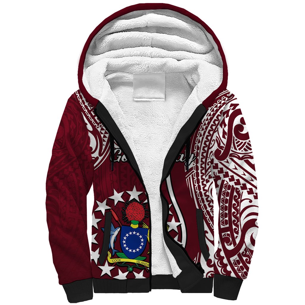 Personalised June 15 Mangaia Gospel Day Mangaia Cook Islands Sherpa Hoodie Maroon Version