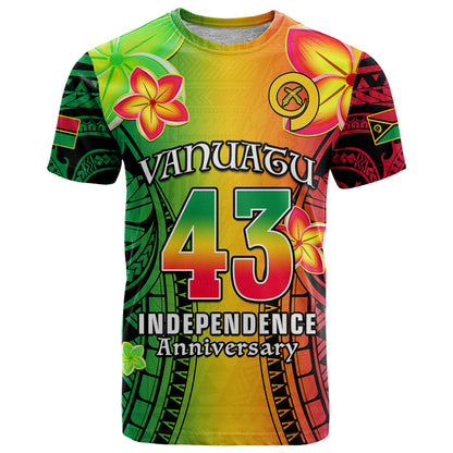 Polynesian 1980 Vanuatu T Shirt Happy 43rd Independence Day Reggae Version