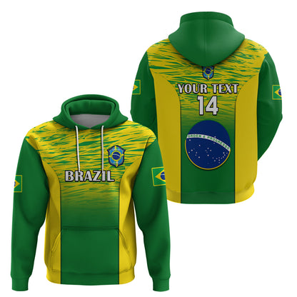 Custom Brazil Football Hoodie 2023 World Cup Go Selecao Gradient Style
