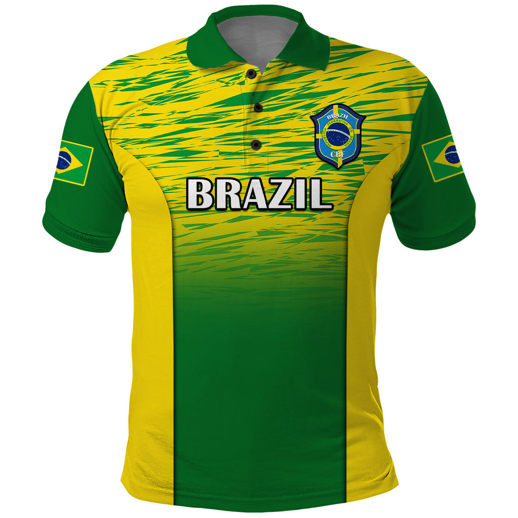 Custom Brazil Football Polo Shirt 2023 World Cup Go Selecao Gradient Style