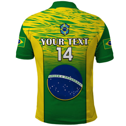 Custom Brazil Football Polo Shirt 2023 World Cup Go Selecao Gradient Style