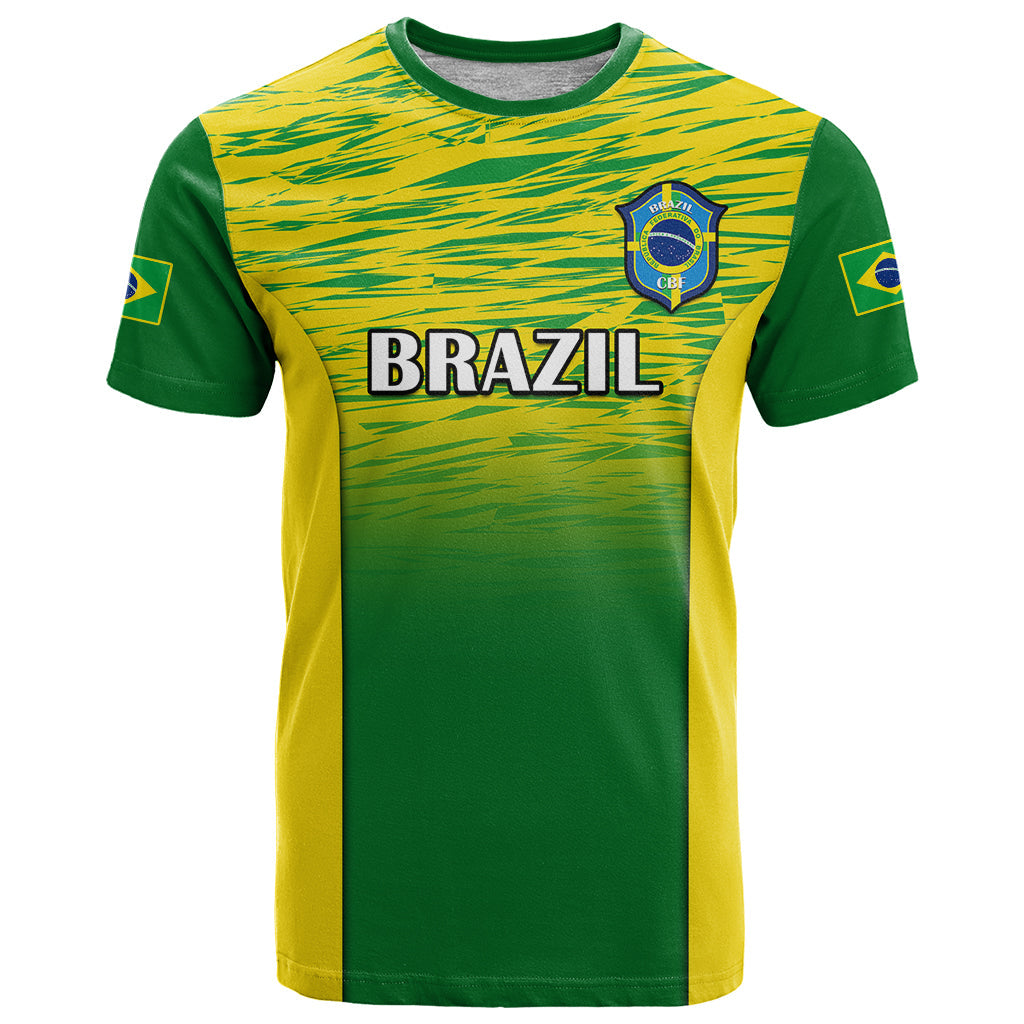 Custom Brazil Football T Shirt 2023 World Cup Go Selecao Gradient Style