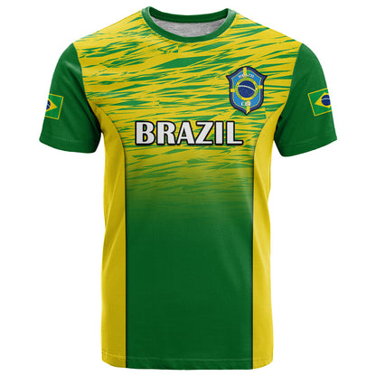 Custom Brazil Football T Shirt 2023 World Cup Go Selecao Gradient Style