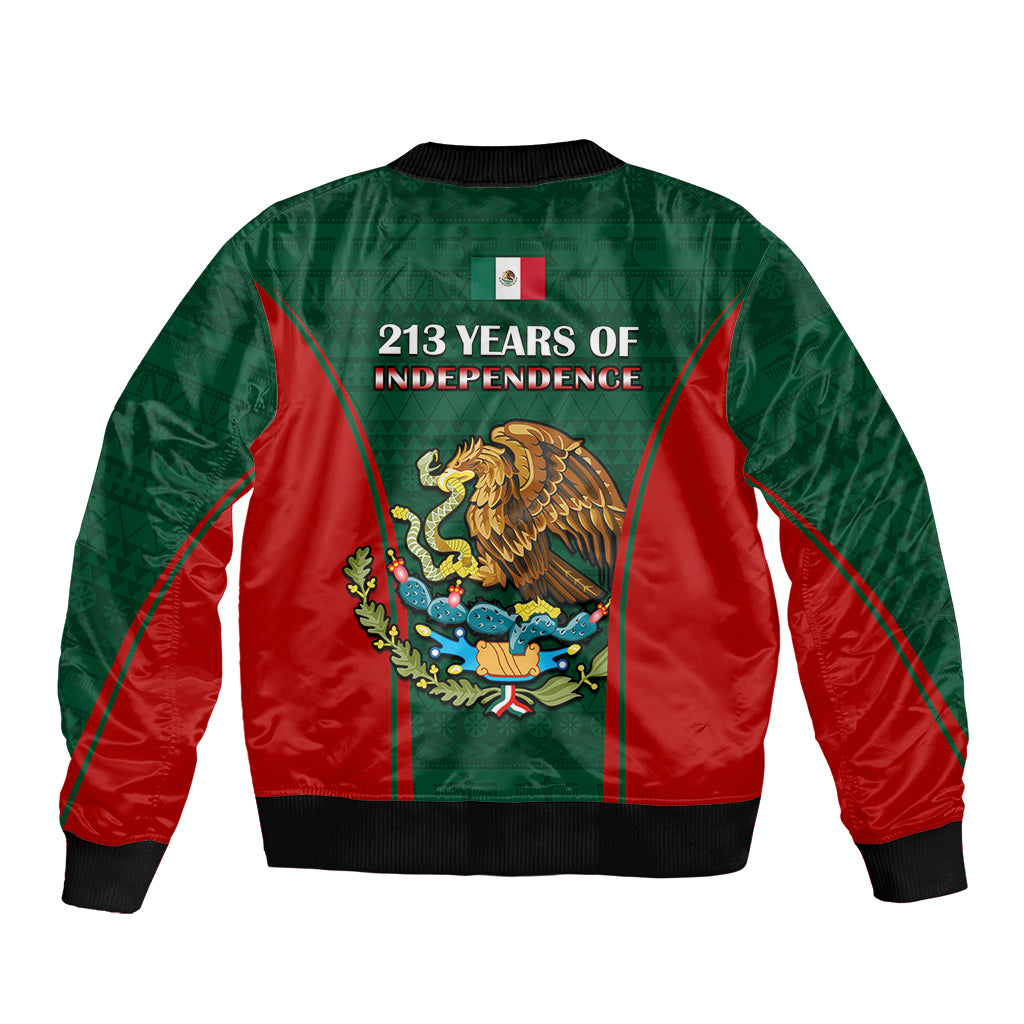 Mexico Independence Day Sleeve Zip Bomber Jacket Happy 213th Anniversary Mexican Proud