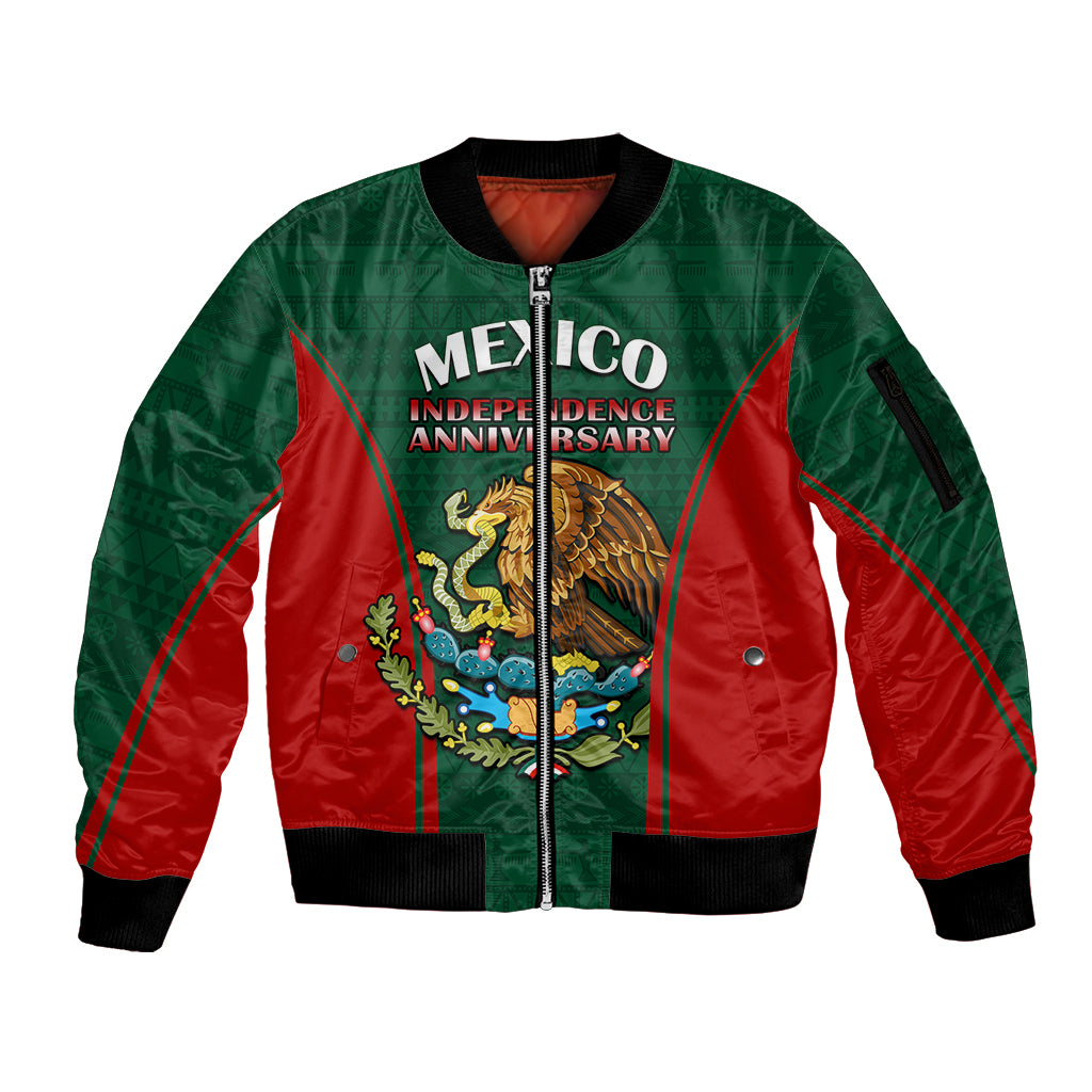 Custom Mexico Independence Day Sleeve Zip Bomber Jacket Happy 213th Anniversary Mexican Proud