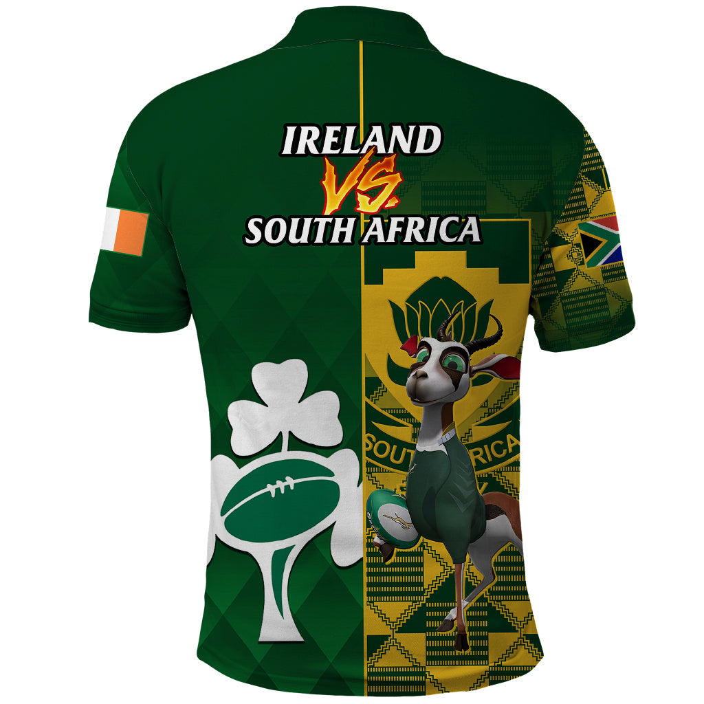 South Africa And Ireland Rugby Polo Shirt 2023 World Cup Springboks Shamrocks Together