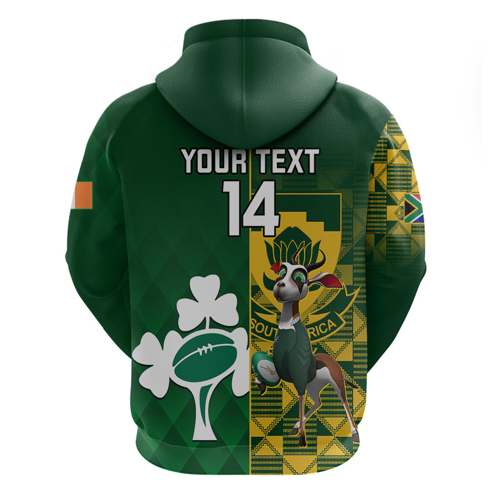 Custom South Africa And Ireland Rugby Hoodie 2023 World Cup Springboks Shamrocks Together