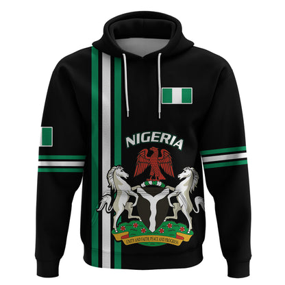 Personalised Nigeria Hoodie Nigeria Coat Of Arms Simple Style