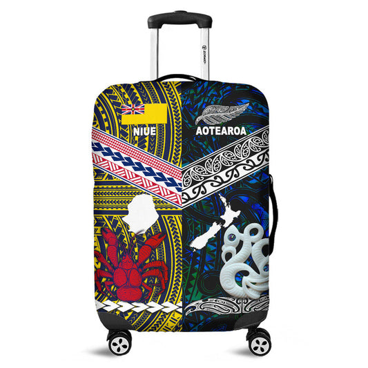 New Zealand And Niue Luggage Cover Together Blue