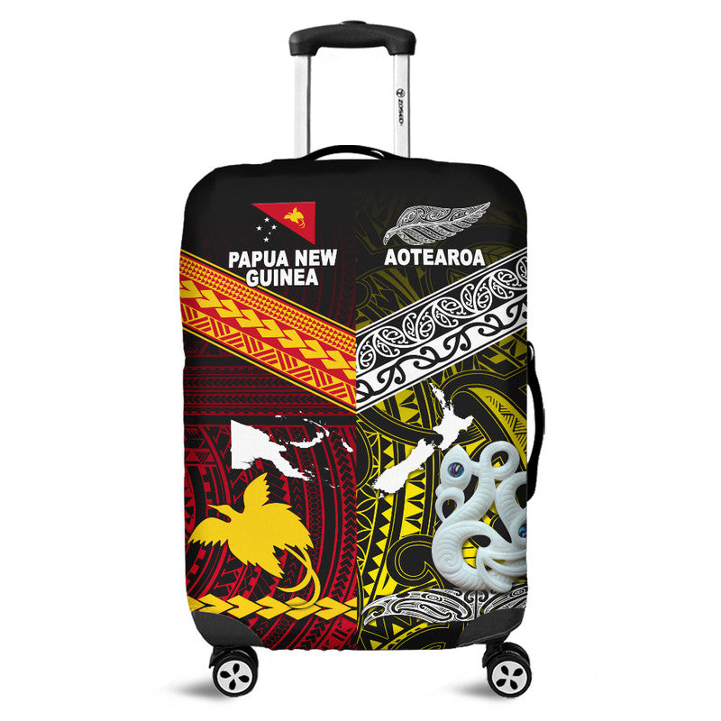 New Zealand And Papua New Guinea Luggage Cover Together Yellow