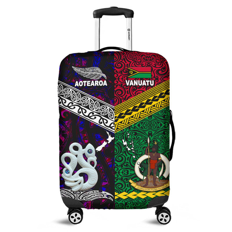 New Zealand And Vanuatu Luggage Cover Together Purple