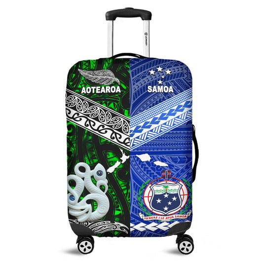 New Zealand And Samoa Luggage Cover Together Green