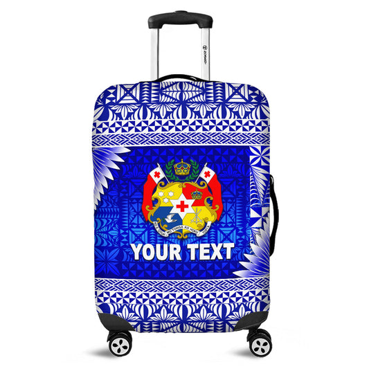 (Custom Personalised) Tonga Coat Of Arms Luggage Covers Simplified Version Blue